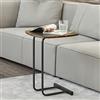 [en.casa] Tavolino Laterale da Divano (AxLxP) 55 x 40 x 40 cm Tavolino Basso a Forma di C Consolle con Piano Quadrato - Effetto Legno Scuro
