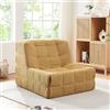[en.casa] Poltrona Bassa Senza Braccioli Sedia Imbottita da Pavimento con Rivestimento Trapuntato Pouf Poltrona Relax per Soggiorno Camera da Letto 75 x 90 x 100 cm - Giallo