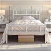 Yaheetech Struttura Letto Singolo in Ferro Metallo Testiera Industriale Camera da Letto Ospiti Soggiorno Semplice Moderno Bianco 90 x 190 cm