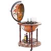 Mendler Mini Bar portabottiglie Carrello con Ruote mappamondo Decorativo HWC-D86 Legno eucalipto