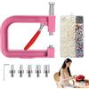 Generico Pressa manuale - Strumenti per l'incastonatura di perle da 4,72 pollici, set di borchie per rivetti resistenti, macchina per strass per perle in metallo | Dispositivo per la creazione di rivetti appli