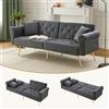 Kebnor Divano letto moderno a 2 posti - Rivestimento in velluto, schienale con 3 livelli di regolazione e piedini in metallo dorato, elegante divano con funzione letto, salvaspazio, resistente, ideale