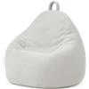 bananair - Pouf Poltrona Sacco in Velluto a Coste Larghe - Imbottitura in Schiuma, Morbido - Fodera Lavabile - Facile da Trasportare, Per Bambini e Adolescenti (105x85 cm, Grigio Chiaro)