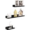 EUGAD Set di 3 Mensole a Muro in Metallo, Mensole Sospese in Stile Industriale, Scaffali da Parete Salvaspazio per Camere da Letto, Bagno, Cucina, Soggiorno, Nero