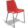 GALIZIA prjme GALIZIA PRIME Sedia per Sala Attesa conferenze, sedia con scocca in plastica resistente colorata, telaio in acciaio cromato (ROSSO, 1)