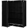 HUOLE Armadio in Tessuto, Guardaroba Portatile,Forma a L Armadio Pieghevole, Armadio Componibile ad Angolo, Acciaio, Tessuto, plasticaAppendiabiti, Pieghevole,169 * 129 * 87cm,Nero