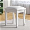 Organizedlife Square Vanity Stool Sedia in spugna ad alta elasticità, moderna seduta imbottita per il trucco, bagno, soggiorno, pouf, bianco