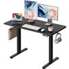 DEVAISE Scrivania Regolabile in Altezza Elettrica 120x60 cm, Scrivania Ufficio Ergonomica con Piano a 2 Sezioni, Funzione Memoria e Sistema Anticollisione, Altezza 72-118 cm,Nero