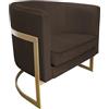 MartHome Fauteuil Moderne GOYA - Fauteuil Style LOFT, Velvet Fauteuil Rembourré pour salon, Chambre - Cleanaboo & PETPROOF - Fauteuil Salon, Fauteuil de Lecture Relax (Dorato, Castano scuro Mg05)