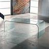 IMAGO FACTORY Grace - Tavolino da Salotto in Vetro Curvato Trasparente, Design Moderno Made in Italy per Soggiorno e Divano (130x68 H38cm, 12mm)