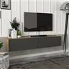 [en.casa] Mobile TV da Parete con 2 Ante a Ribalta Mensola Porta TV 135 x 31 x 25 cm Armadietto Pensile da Soggiorno Camera da Letto - Effetto Rovere/Antracite