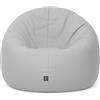 PATCH HOME Patchhome - Pouf 2 in 1, cuscino da pavimento, poltrona a sacco da gaming, per adulti e bambini, con imbottitura (Ø 125cm, grigio)