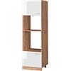 Vicco Mobile cucina microonde R-Line, Bianco lucido, 60 cm, per la libera combinazione all'interno di sistemi cucina modulari