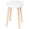 specwood Spec-Wood - Sgabello da bar in legno, piccolo sgabello, da cucina, con supporto per fiori, in legno, tavolino piccolo, decorazione in legno, supporto per piante, sgabello rotondo, colore bianco/faggio