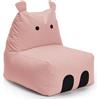 Lumaland Pouf Hippo Animal Design | Pouf per interni ed esterni per bambini | Combinabile con gli amici della linea Animal | 80 x 70 x 65 cm [Rosa]