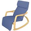 yelloo - Sedia a Dondolo ZEN da Interno, Poltrona a Dondolo da Interno in Legno di Betulla, Poltroncina Camera da Letto, Relax, Giardino Coperto, Sedia Legno Comoda (Blu)