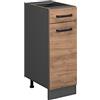 Vicco Mobiletto base per cucina R-Line, Rovere dorato, 30 cm | 1 Cassetto · Senza piano di lavoro · Piedini regolabili in altezza · 1 Anta · ✓ Liberamente combinabile