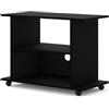 BIM Furniture Supporto TV Yogi - Supporto TV su ruote 80 x 60 x 40 cm, ripiano basso con ripiani, moderno supporto TV con foro cavo, nero opaco