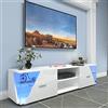 Dripex Mobile TV Low Board bianco lucido con illuminazione a LED, 150 x 37 x 35 cm