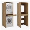 PLATAN Room Lavatrice asciugatrice con ripiano estraibile - Armadio sovrapiano 187 x 65 x 66 cm (rovere oro)
