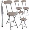 MAURY'S IL NUMERO UNO DEL RISPARMIO Set 4 Sgabelli Pieghevoli - con Seduta Imbottita, Con o Senza Schienale, Struttura in Metallo, Pieghevole, Sistema di Sicurezza, Salvaspazio - Colori Assortiti 30X75 CM