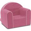 Badum - Poltroncina per Bambini da 1 Anno - Poltrona per Bambini - Stabile, Comoda, in Schiuma - con Rivestimento Sfoderabile - Regalo per il 1° Compleanno per Bambina, Bambino - Rosa Chiaro