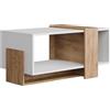 Vicco Tavolino Aven, Rovere bianco/dorato, 91.8 x 49 cm