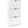 Rebecca Mobili Scarpiera Slim, Mobile Scarpiera, MDF, Bianco, 3 Ante, Salvaspazio, Per Scarpe Stivali, 12 Paia - Misure HxLxP: 119 x 60 x 23 cm - Art. RE6831