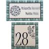 GUIZZO Creart - Targa Personalizzata Nomi in Ceramica 17x9.5H cm + Numero Civico Esterno 12x12H cm, Set Targhetta Personalizzata Cornice Mosaico + Numeri Civici Esterni, Targhetta Porta Ingresso Verde