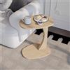sugodesign Tavolino da salotto con ruote, piccolo tavolino a forma di C in stile rovere naturale, piccolo tavolino da salotto ideale per computer portatili, tazze - Norma