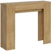 BS COM Consolle allungabile 90x25/181 cm Slyx Bianco Frassino (Quercia Natura)