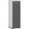 AKORD | Mobile Alto da Bagno FIN S30 a 1 anta | Armadio a muro | Armadietto chiuso in piedi | Porta con Montaggio a Destra/Sinistra | 30 x 82 x 30 cm | Peso 15 kg | Bianco/Grigio grafite