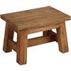 BURI Sgabello poggiapiedi, 30 x 20 x 20 cm, in legno marrone rustico, in legno massiccio, mini panca in legno, tavolino da salotto, sgabello per fiori, portata fino a 150 kg