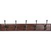 Biscottini Appendiabiti da Parete 76x13x22 cm | Attaccapanni da Muro in Legno Scuro | 5 Ganci in Ferro | Ingresso