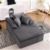 Ligterra Divano Chaise longue alto da 48 pollici, divano con funzione di sonno, divano senza cuciture, comodo divano reclinabile da leggere con braccioli larghi e senza installazione (grigio)