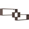 KUBUTKU Scaffale decorativo da parete con 3 ripiani, 158 x 53 x 18 cm, design scandinavo, moderno, per soggiorno, cucina, ufficio, camera da letto, bagno, libreria (wengé)