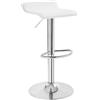 WOLTU Sgabello da Cucina, Sgabello da Bar Colazione Regolabile in Altezza Girevole a 360°, per Bar, Cucina, Banco, Caffè, PVC+Metallo, con Poggiapiedi, Bianco+Argento