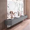 XDXINY Mobile porta TV galleggiante, grandi ripiani galleggianti, montaggio a parete, multi vano, console multimediale, mobiletto sospeso sotto la TV, grande ripiano per TV (grigio, 140 x 20 x 24 cm)