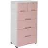 JINPRDAMZ Cassettiera, comodino rosa, armadietto per armadi con 6 cassetti e 4 ruote, armadietto multiuso per camera da letto, soggiorno, cameretta dei bambini, 50 x 35 x 102 cm
