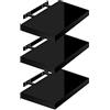 WOLTU Mensola da Muro, Set di 3, Scaffale Sospeso da Parete Libreria Piccola per Soggiorno Cameretta Porta CD DVD, Pannello MDF 25x22,9x3,8cm, Nero, RG9488sz-3