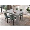 Arreditaly Tavolo da Pranzo Allungabile Da 140 A 200 Cm Gambe a Spillo Design Moderno 8 Posti In Melaminico Estensibile Con Guide In Metallo Cucina Salotto Soggiorno 200 x 90 x 78 Cm (Grigio Cemento)