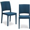 REDÒKASA Sedia in polipropilene FLORA, MADE IN ITALY, impilabile, resistente ai raggi UV, design moderno, ideale per interno ed esterno (2, Petrolio - Senza Braccioli)
