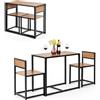 GIANTEX Set di Tavolo da Bar da 3 Pezzi, Set 3 Pezzi con 2 Sedie e Tavolo, Piccolo Tavolo da Cucina per 2 Persone, Tavolo da Bistrò, 3 Colori