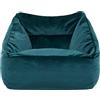 icon Natalia Pouf Poltrona, Verde Acqua, Sedia Velluto, Grande Pouf Sacco con Riempimento Incluso, Poltrona Sacco, Camera da Letto, Soggiorno, Mobili Soggiorno