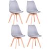 Uderkiny Set di 4 Sedie da Sala da Pranzo, Sedie Scandinave, Gambe in Legno Massello, Design Nordico ergonomico, Ideale per Sala da Pranzo, Soggiorno, Cucina, Camera da Letto (Grigio, 4)
