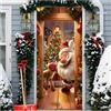 Generico Copertura Porta Natalizia con Corda, Decorazioni Natalizie per Porta, Banner di Sfondo di Natale Copri Porta per Porte, Pareti, Finestra (90x200cm) (B, 90 * 200cm)