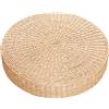 HshDUti Cuscino in paglia spessa, tinta unita, rotondo, per sedia, morbido, tatami, per yoga, meditazione, soggiorno, balcone, ufficio, esterno, 40 cm