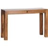 FineBuy Tavolo Consolle Legno Massello Sheesham 120 x 70 x 40 cm | Credenza con Un Cassetto Stile Country | Tavola da Toletta Prodotto Naturale