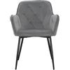 Mediawave Store - Set 2 Poltrone in Velluto QUEEN Retrò, con Schienale Imbottito disponibile in vari Colori e Struttura Nera, per un tocco vintage e confortevole in ogni ambiente (Grigio)