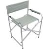 MOHOME Sedia Regista Pieghevole in Acciaio Grigio Sedia Da Campeggio 58x48x78cm Spiaggia Giardino Universale Telo PVC Spalliera Braccioli Salvaspazio Trasportabile Impermeabile UV Resistente Lavabile